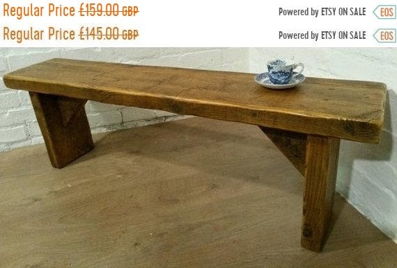 Xmas Sale FREE DELIVERY! Extra-Wide 4ft 6" Hand Made Reclaimed Old Pine Beam Solid Wood Dining Bench
