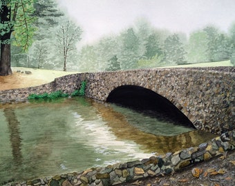 Stone Bridge Drawing Etsy Stone Bridge Drawing Etsy