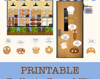 Speech Therapy Bakery Bulletin Board and Door Decor Kit (Digital Download)