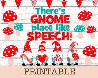 Speech Therapy Gnome Bulletin Board Kit, Winter Classroom Decor (Digital Download)
