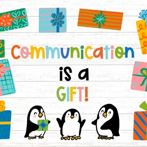 Communication is a Gift Christmas Holiday Speech Therapy Bulletin Board ...