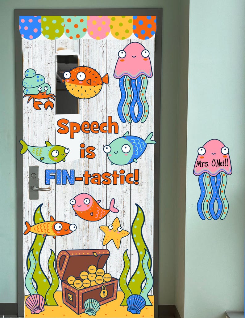 Speech Therapy is Fin-tastic Bulletin Board and Door Decor Kit, Ocean ...