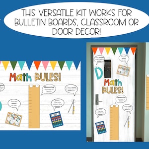 Math Rules Bulletin Board and Door Decor Kit for Math, Geometry ...