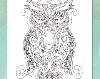Guardian Owl Printable Colouring Page