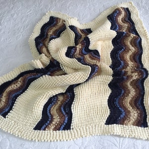 Hand Knit Baby Blanket, Chunky Baby Throw, Fluffy Gifts