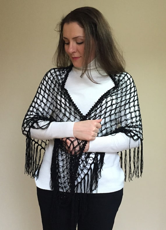 black beaded shawl