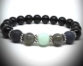 Empath Triple Protection Bracelet, Black Obsidian Bracelet, Feng Shui, Chakra Healing Crystals and Stones, Crystal Bracelet, Jewelry, Indie