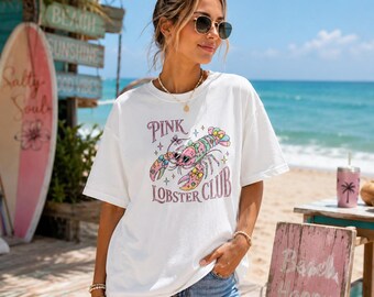 Pink Lobster Club Lobster Tee | Lobster T Shirt | Nautical Clothing