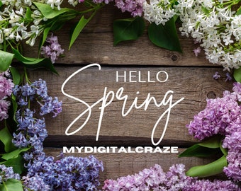 Hello Spring Desktop Wallpaper Bundle, MacBook Wallpaper, Botanical Wallpaper Set, Floral Nature Aesthetic Background, iPhone iPad Theme