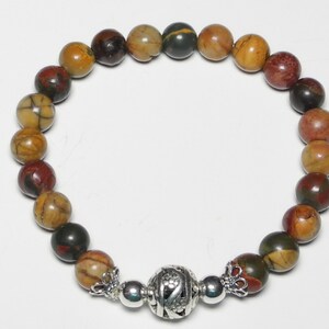 Yoga ,Mala, Jasper Bracelet Stretch Gemstone Beaded Bracelets