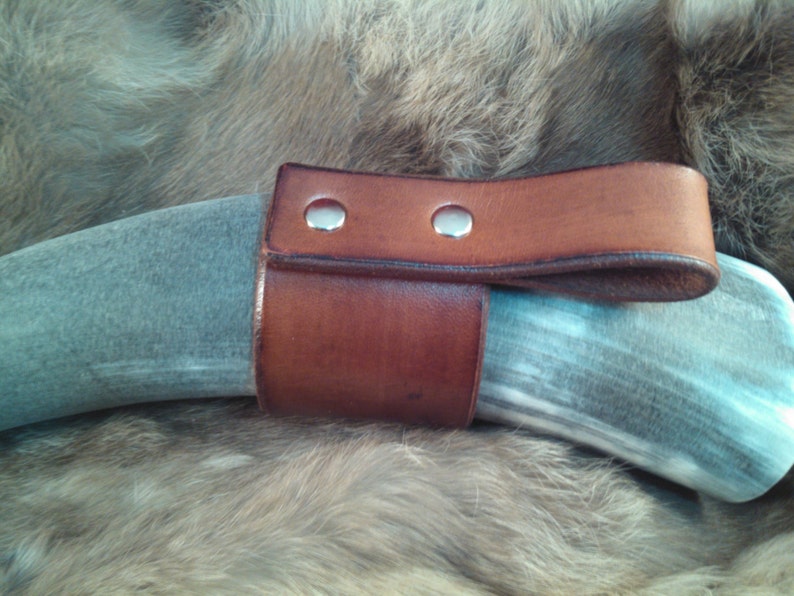 Choose Your Color Lanyard Laced Leather Drinking Horn Frog Holster Holder Trinkhorn