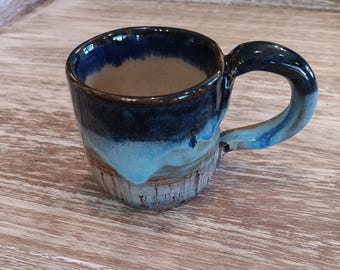 Teal Stoneware Espresso Mug, Handmade Pottery, 4 oz
