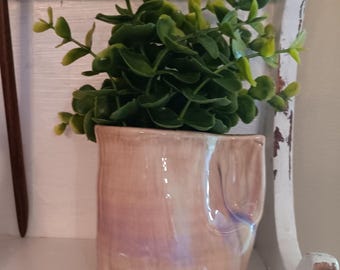 Hand Thrown Pink Stoneware Vase, Unique Bud Vase