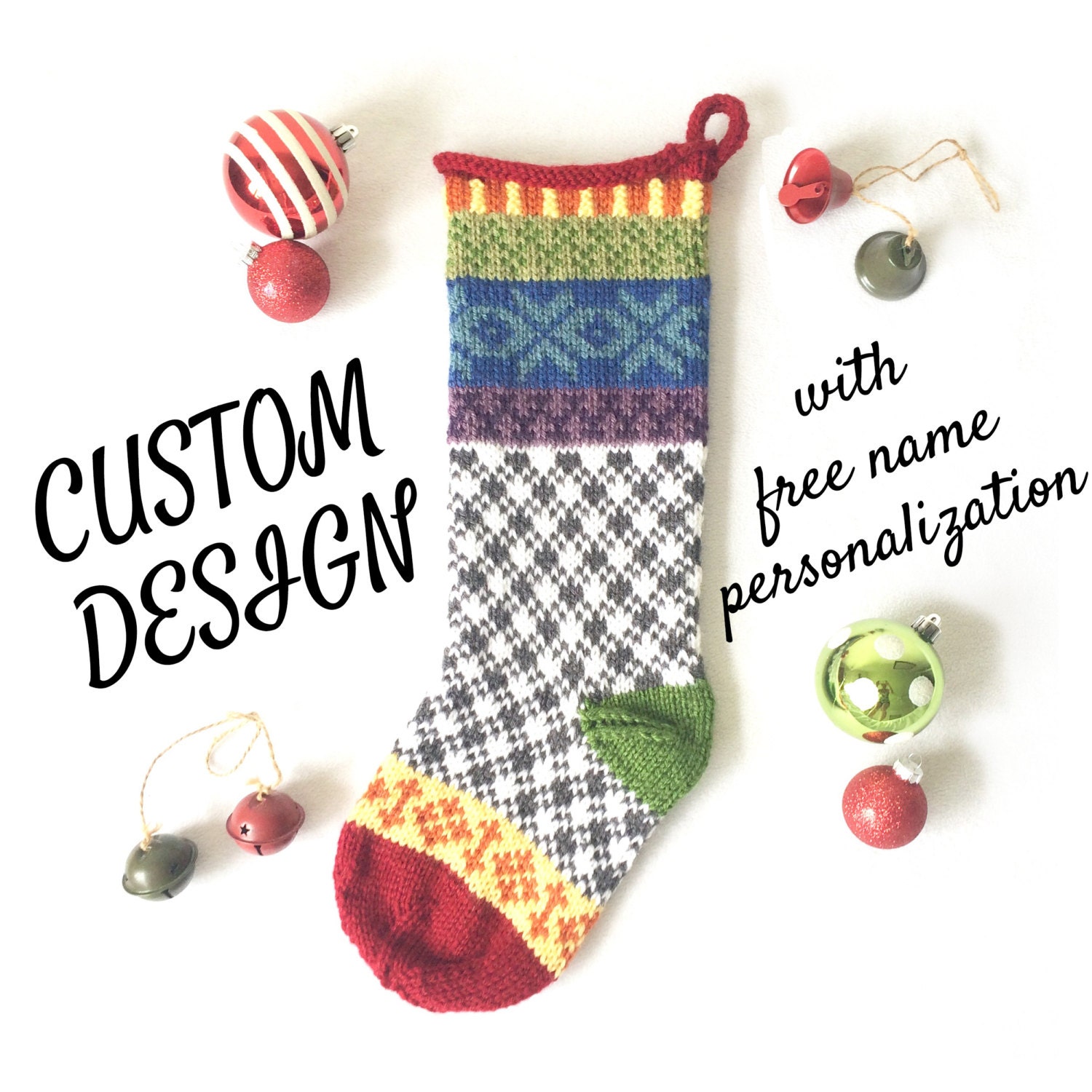 2022 Hand Knit Christmas Stockings Christmas Stockings Etsy