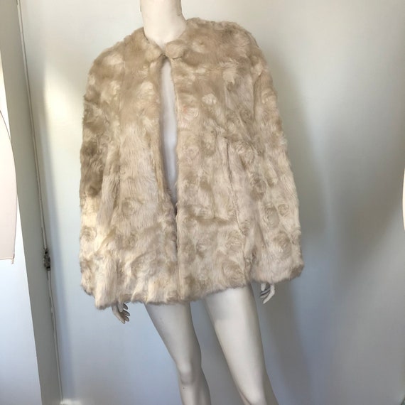Vintage Curly rosette Mohair fur Cape