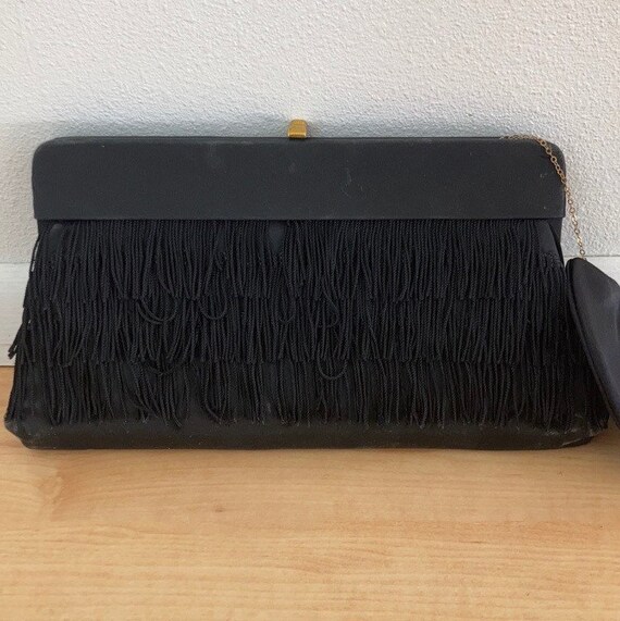 Vintage Magid Flapper Clutch purse with attached … - image 4