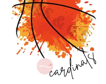 School Spirit / Cardinals Basketball PNG file / Cards / Birds