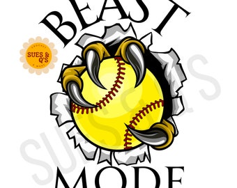 Fast Pitch Softball PNG / Girls Sports / Hit the Ball / Softball Tee PNG / Girls T-Shirt / Funny Shirt PNG file / Beast Mode