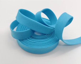 Kona Jamaika Blau Solid Double Fold Schrägband - 1 oder 3 Meter, 1/2 "breit
