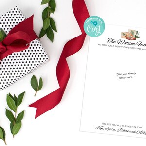 Carta familiar de Navidad EDITABLE - DIY Carta familiar editable, Membrete de Navidad, Papelería de carta navideña, Carta de vacaciones editable