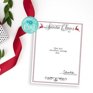 Carta EDITABLE de Santa - DIY Carta editable de Santa, Carta del Polo Norte, Plantilla editable, Carta imprimible de Santa Claus