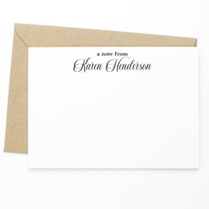 Couples Personalized Stationery Set - Set of 12 Flat Notecards & Envelopes - Script Notecard Gift for Couples, Notecards for Bride and Groom