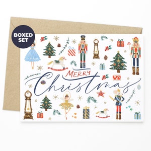 Boxed NutcrackerChristmas Card Set - Merry Christmas - Set of 10 Greeting Cards & Envelopes - Boxed Card Set, Merry Christmas Card Pack