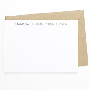 Couples Personalized Stationery Set - Set of 12 Flat Notecards & Envelopes - Notecard Gift for Couples, Notecards for Bride and Groom