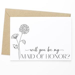 Carte de proposition de demoiselle d'honneur - Serez-vous ma demoiselle d'honneur ? - Carte de demoiselle d'honneur, carte de fête nuptiale, partie nuptiale, cadeau de fête nuptiale