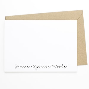 Couples Personalized Stationery Set - Set of 12 Flat Notecards & Envelopes - Notecard Gift for Couples, Notecards for Bride and Groom