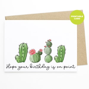 Carte d'anniversaire à imprimer - J'espère que votre anniversaire aura lieu carte d'anniversaire - carte d'anniversaire pour un ami, carte d'anniversaire succulente, carte d'amateur de plantes