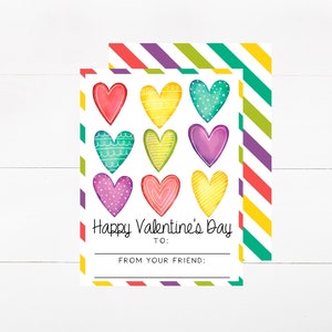 Biglietto di San Valentino STAMPABILE per compagni di classe e amici - Biglietto di San Valentino per bambini, Download di biglietti di San Valentino