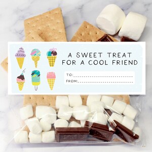 Toppers di San Valentino per gelato stampabile per compagni di classe - Stampabile San Valentino S'more Topper, biglietto di San Valentino