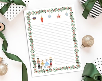 Printable Christmas Nutcracker Stationery: Holiday Letterhead (PDF & JPEG)