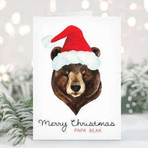 Carte de Noël pour papa - Papa Bear Holiday Card, Carte de Noël, Carte pour père, Papa Bear Christmas Card