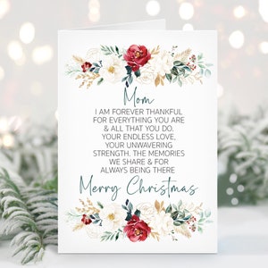 Christmas Card For Mom - Christmas Card, Mom Christmas Card, Christmas Cards, Christmas Cards Mom, Sentimental Card, Blank Card