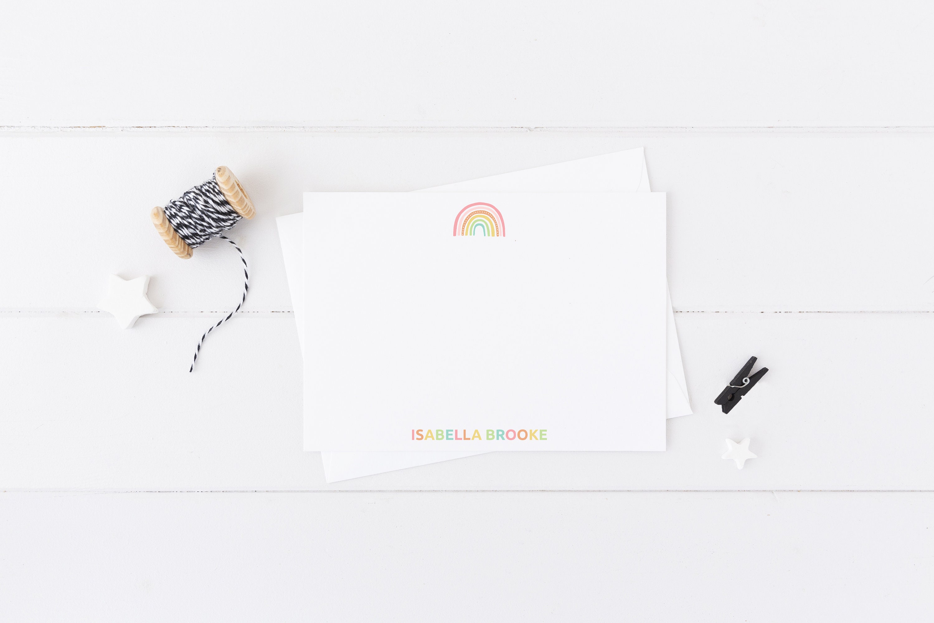 EDITABLE Rainbow Stationery Personalized Stationery Etsy
