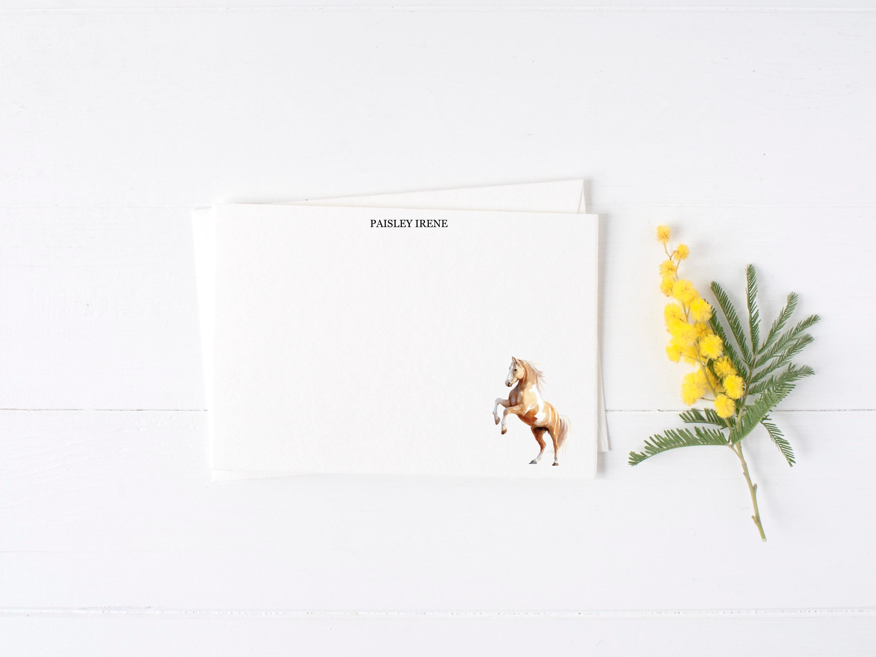 Editable Note Card Template, Horse Stationery Printable, Corjl Instant ...