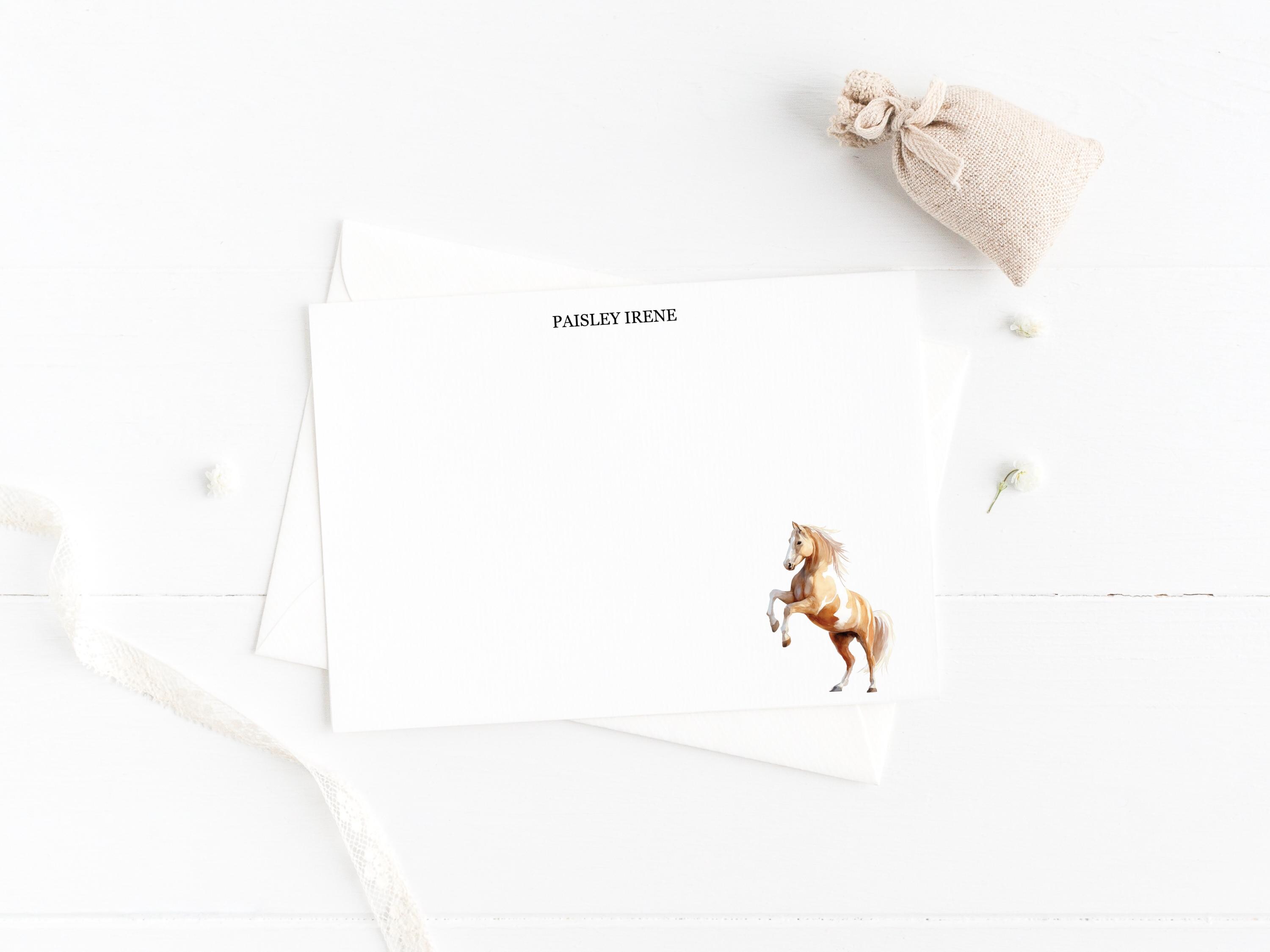 Editable Note Card Template, Horse Stationery Printable, Corjl Instant ...