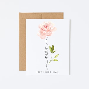 Carte d'anniversaire pour maman - joyeux anniversaire maman - carte d'anniversaire florale pour mère, carte de joyeux anniversaire maman, carte d'anniversaire vierge