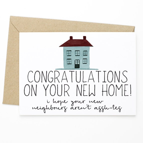 Funny New Home Card Congratulations On Your New Home I Hope Etsy