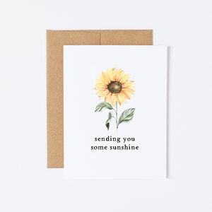 Envoyez-vous une carte de notes de tournesol d’amour - Carte pensant à vous pour un ami