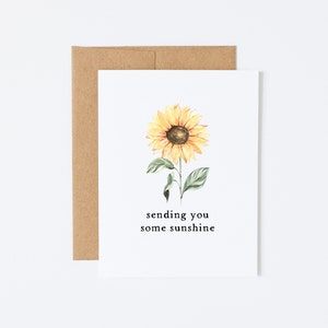 Sending You Some Love Sunflower Notecard Thinking of You Card for Friend Kraft