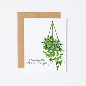 Tu me manques vraiment - carte tu me manques plante d'intérieur - carte de voeux drôle de jeu de mots
