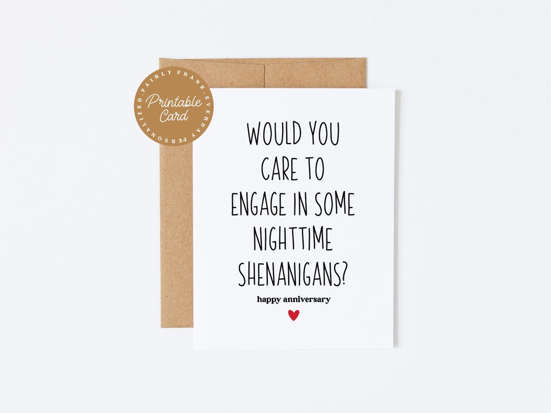Funny Anniversary Printable Card | Flirty Love Card for Partner | A2 ...