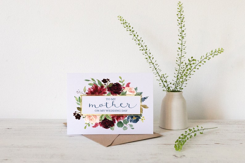 To My Mother On My Wedding Day On My Wedding Day Card For Mom