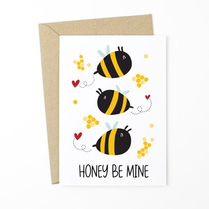 Carte de la Saint-Valentin - Honey Bee Mine - I Love You Card, Carte pour femme, Carte pour mari, Carte d’amour, Carte de vœux V-Day