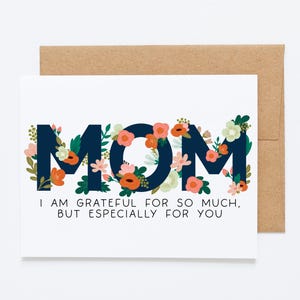 Carte pour maman, carte de fête des mères, carte d'anniversaire pour maman - maman. Reconnaissant pour tant de choses, mais surtout pour vous.