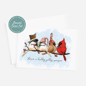 Boxed Christmas Card Set - Have A Holly Jolly Season - 10 Greeting Cards & Envelopes - Christmas Card, Holiday Cards