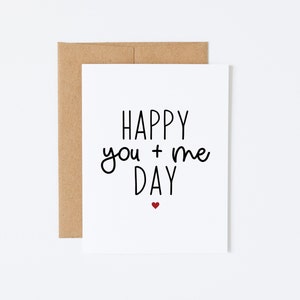 Happy You and Me Day Card - Anniversary card for husband, Anniversary Gift for wife, card for him, card for boyfriend, Simple love you card
